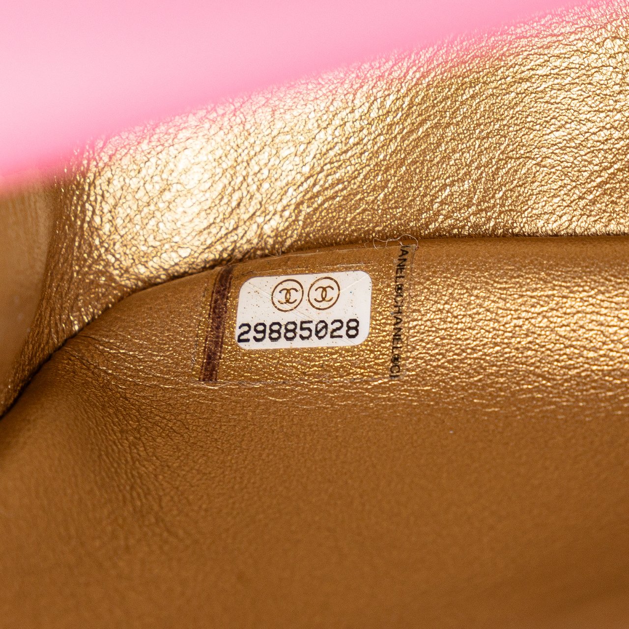 Chanel Mini Square Classic Lambskin Pearl Crush Single Flap Roze