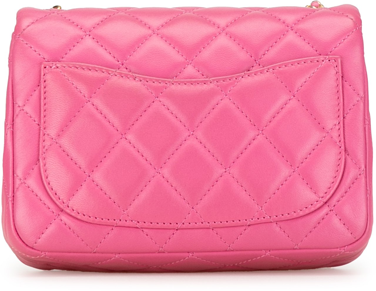 Chanel Mini Square Classic Lambskin Pearl Crush Single Flap Roze