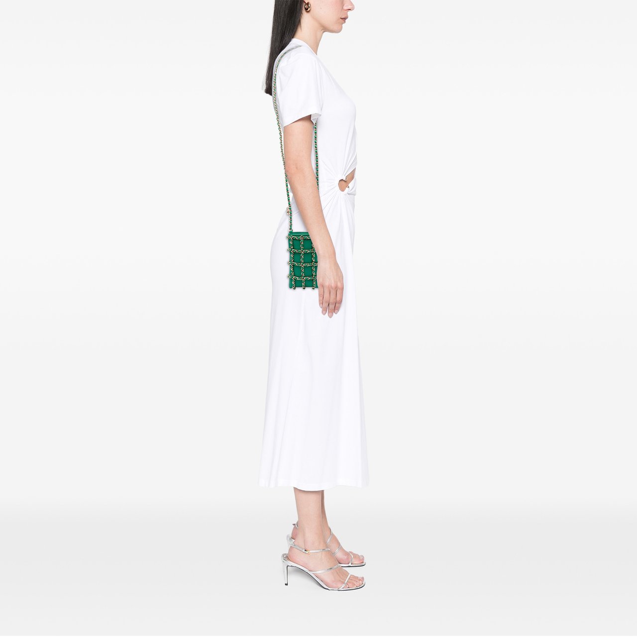 Chanel Lambskin Tech Me Out Clutch With Chain Groen