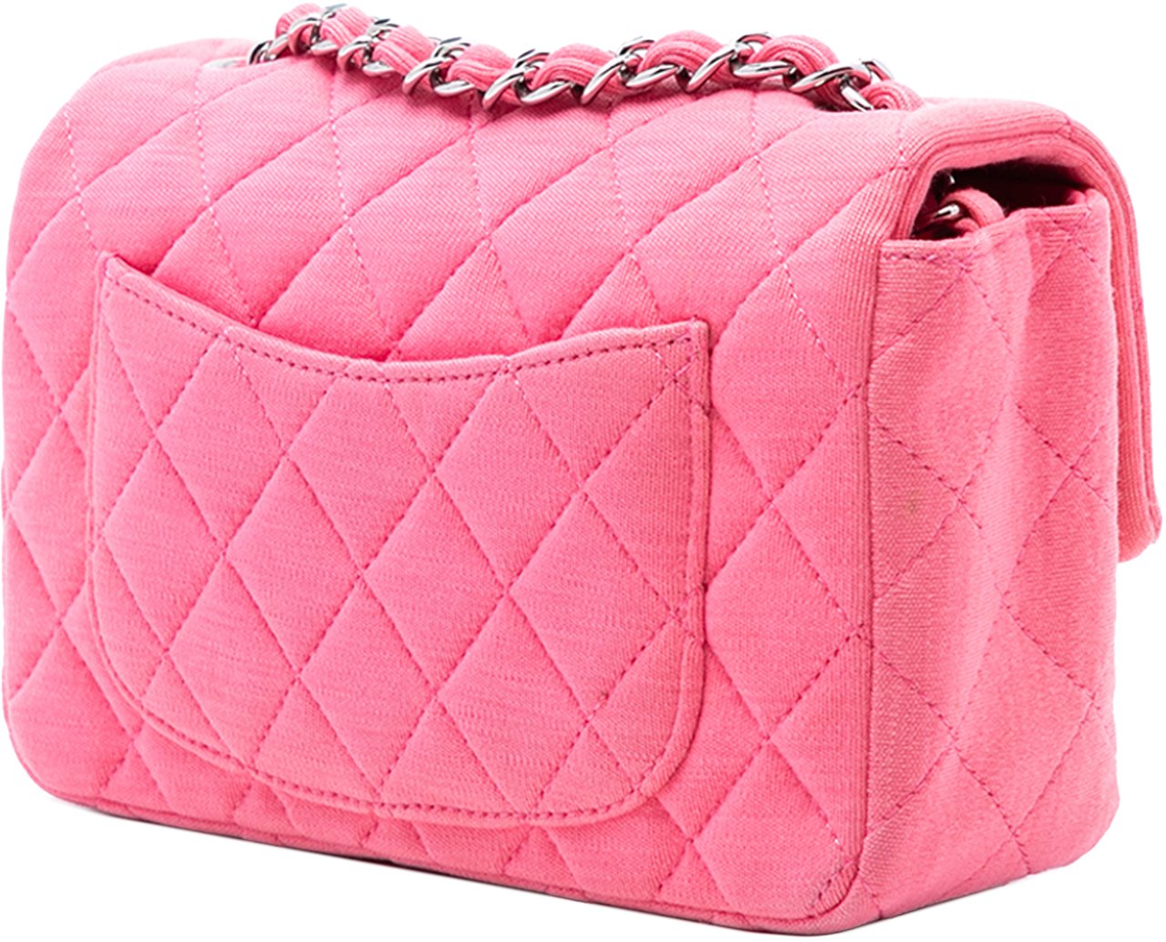 Chanel Mini Rectangular Classic Jersey Single Flap Roze
