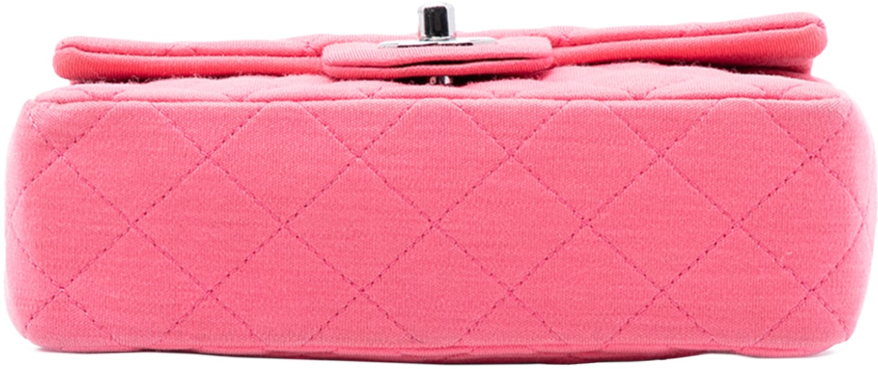 Chanel Mini Rectangular Classic Jersey Single Flap Roze