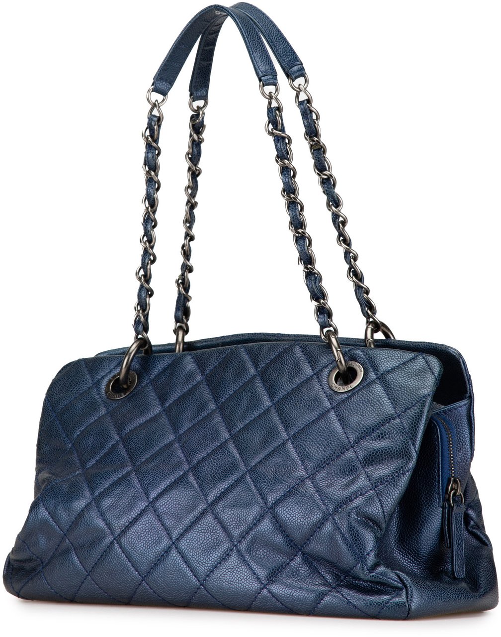 Chanel Quilted Iridescent Caviar Chic Shopping Tote Blauw