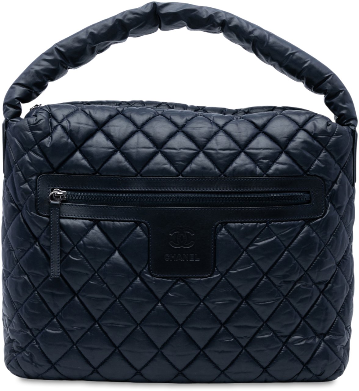 Chanel Quilted Nylon Coco Cocoon Hobo Blauw
