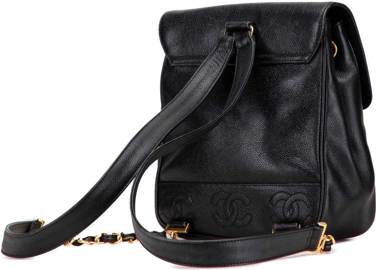 Chanel Caviar Triple CC Backpack Zwart
