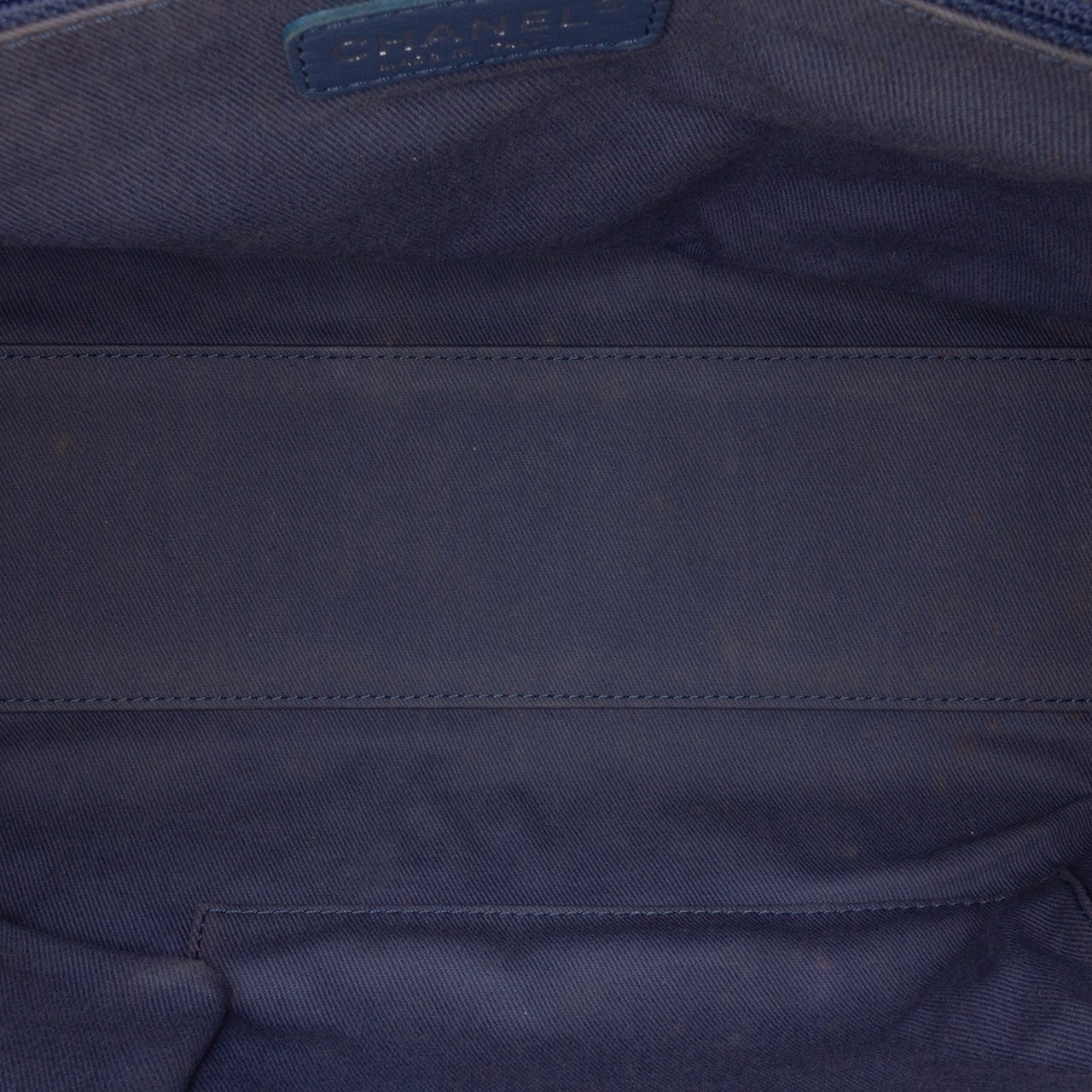 Chanel Large Denim Deauville Bowling Bag Blauw