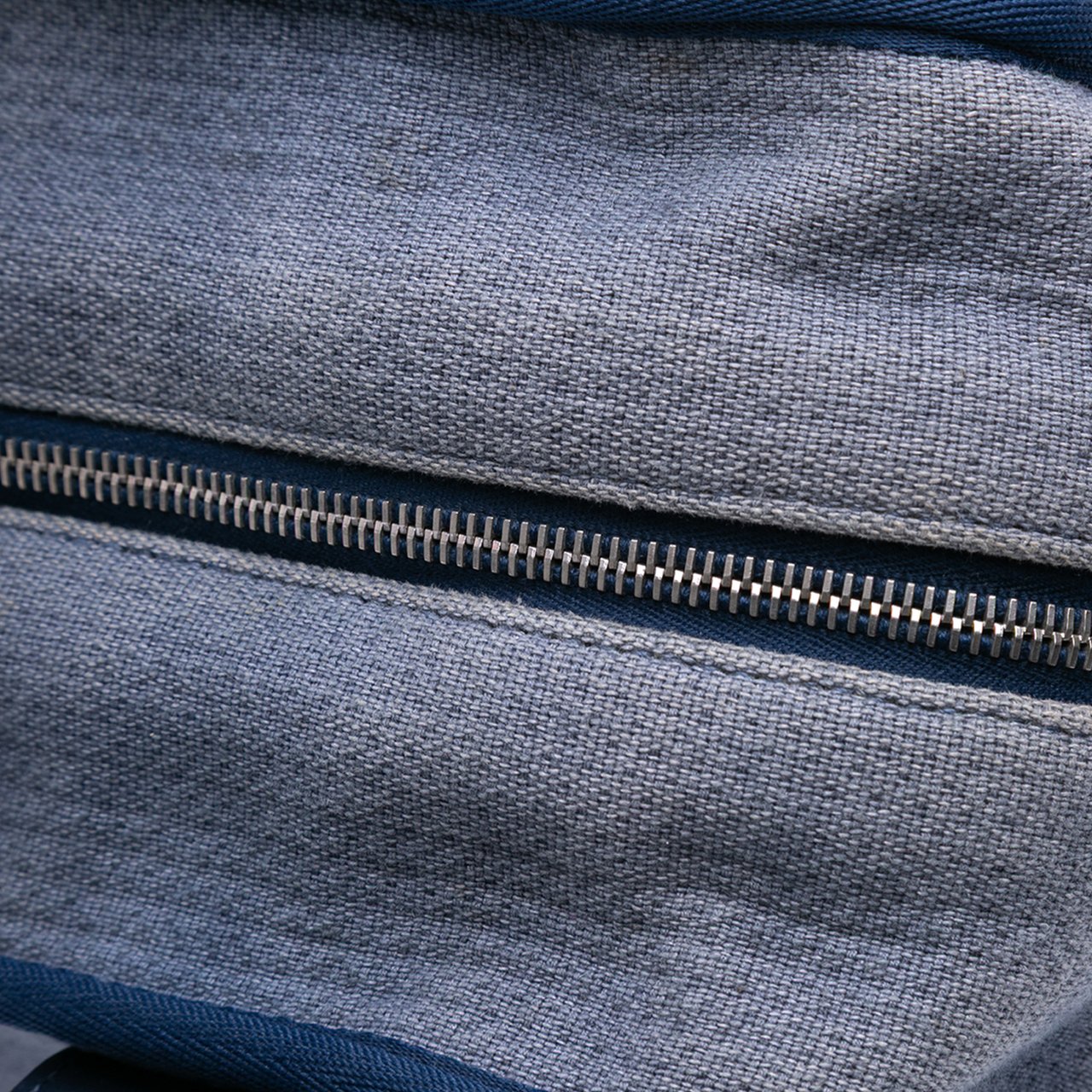 Chanel Large Denim Deauville Bowling Bag Blauw