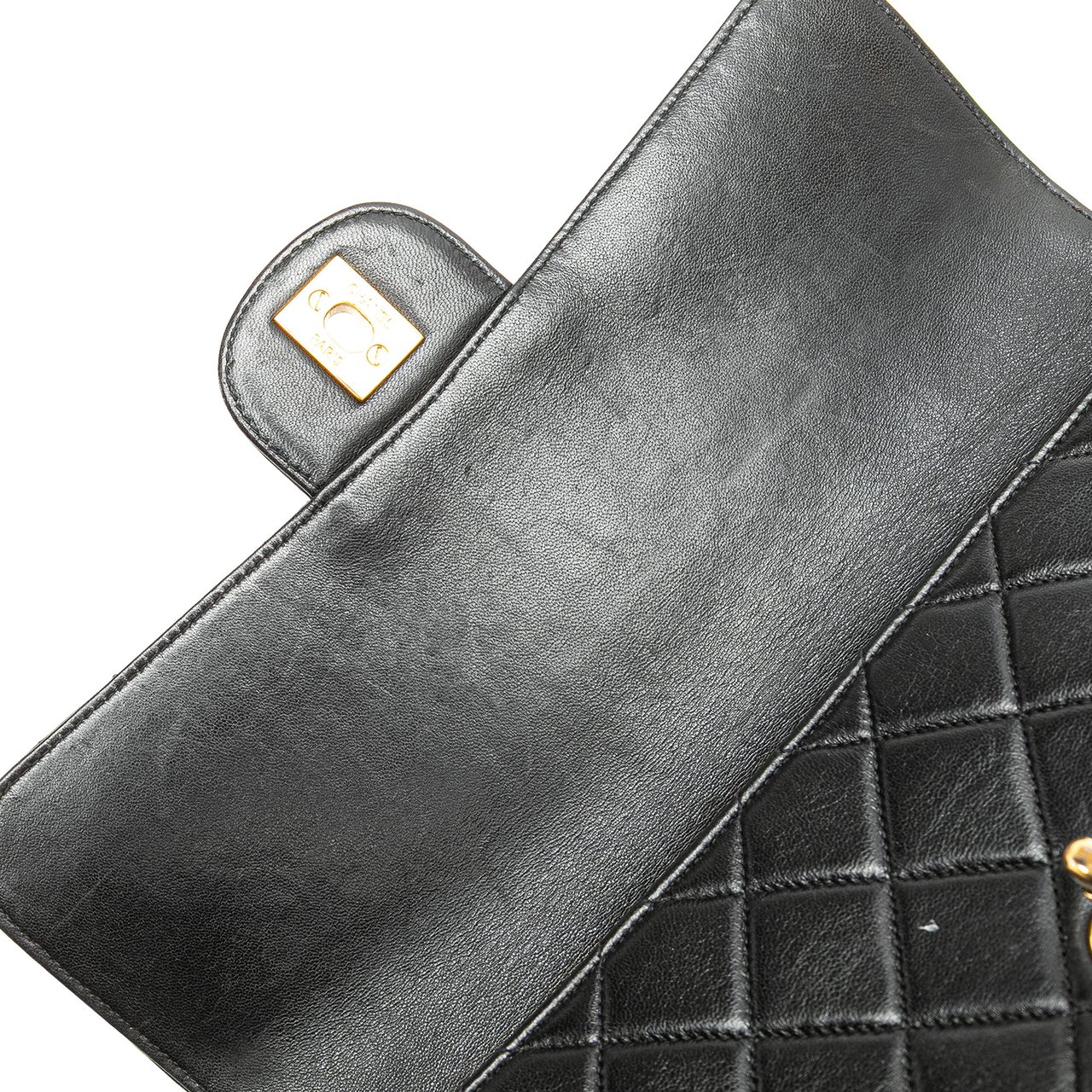 Chanel Quilted Lambskin Double Sided Flap Zwart