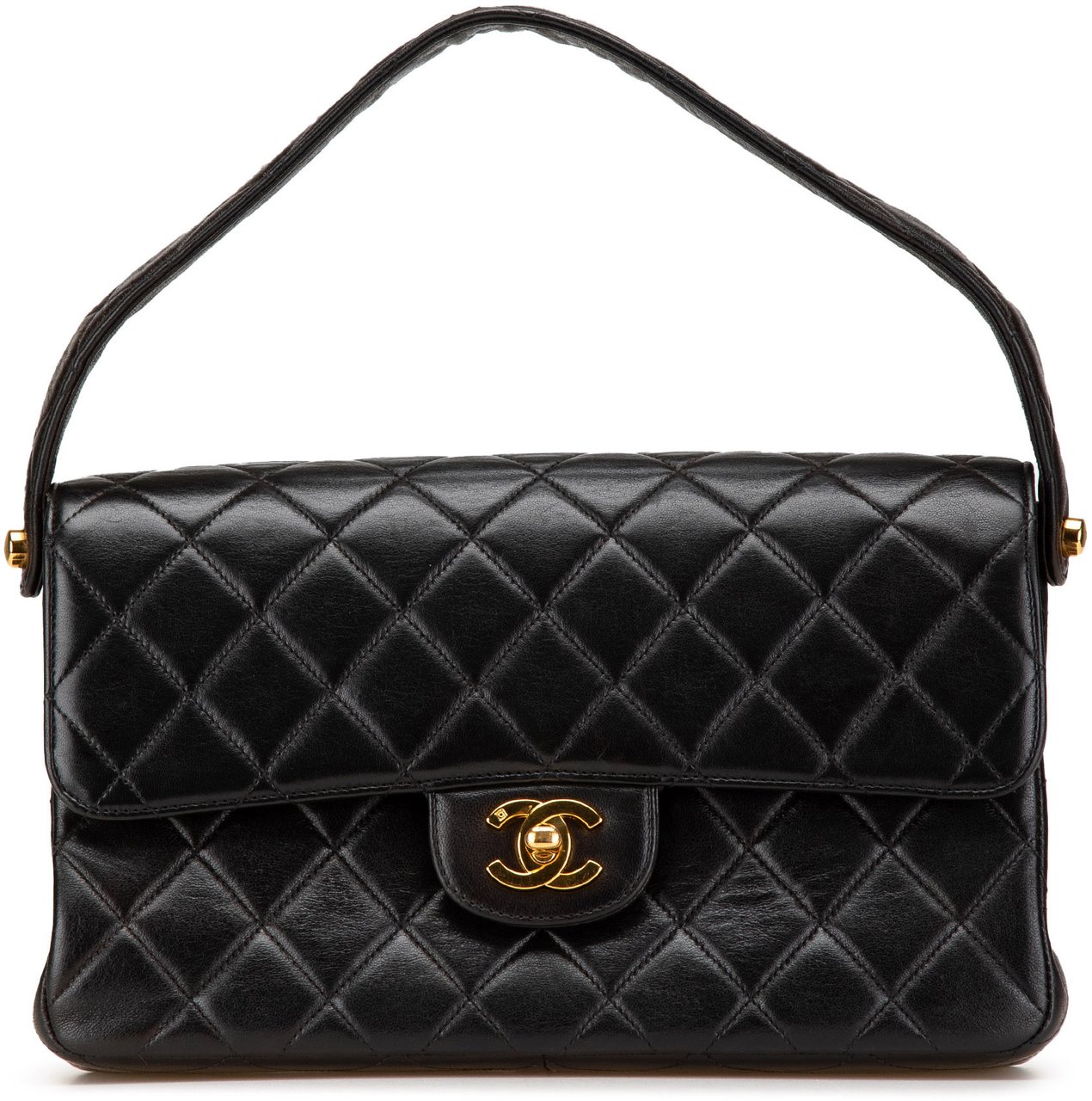 Chanel Quilted Lambskin Double Sided Flap Zwart