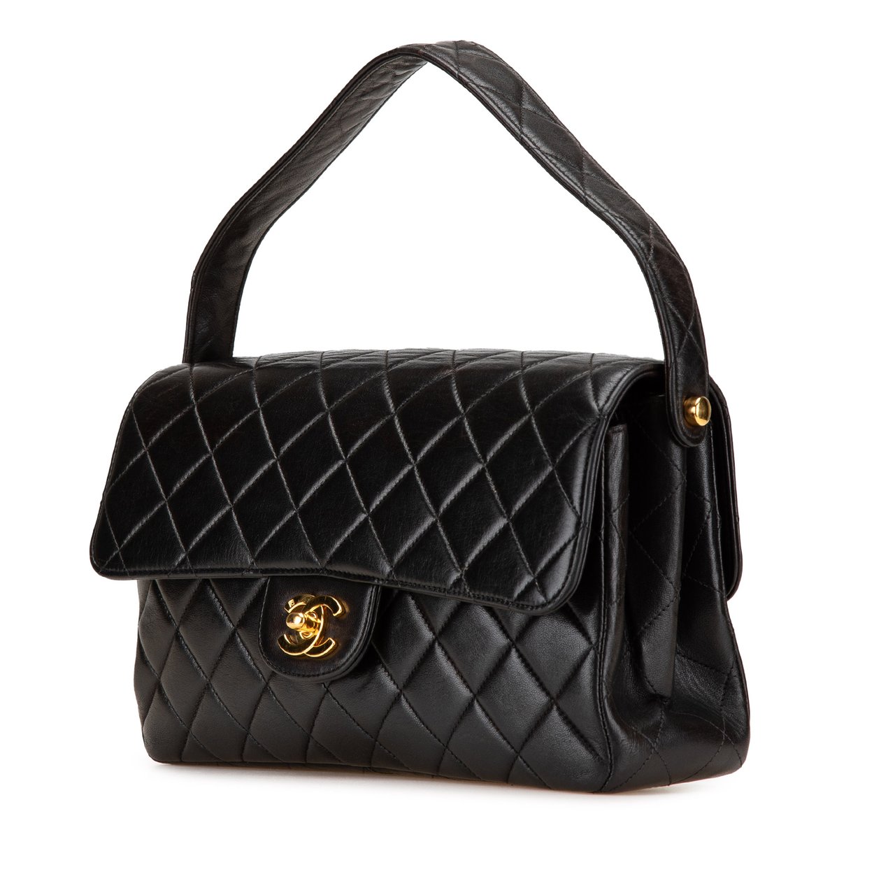 Chanel Quilted Lambskin Double Sided Flap Zwart