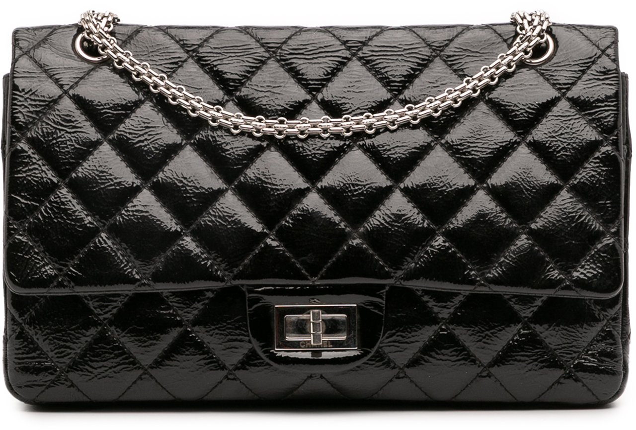 Chanel Reissue 2.55 Patent Double Flap 226 Zwart