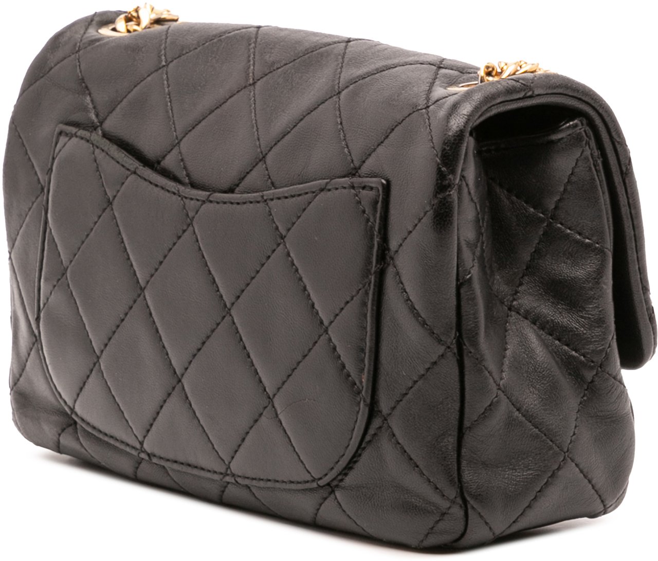 Chanel Small Quilted Lambskin Resin Pearl Chain Flap Zwart