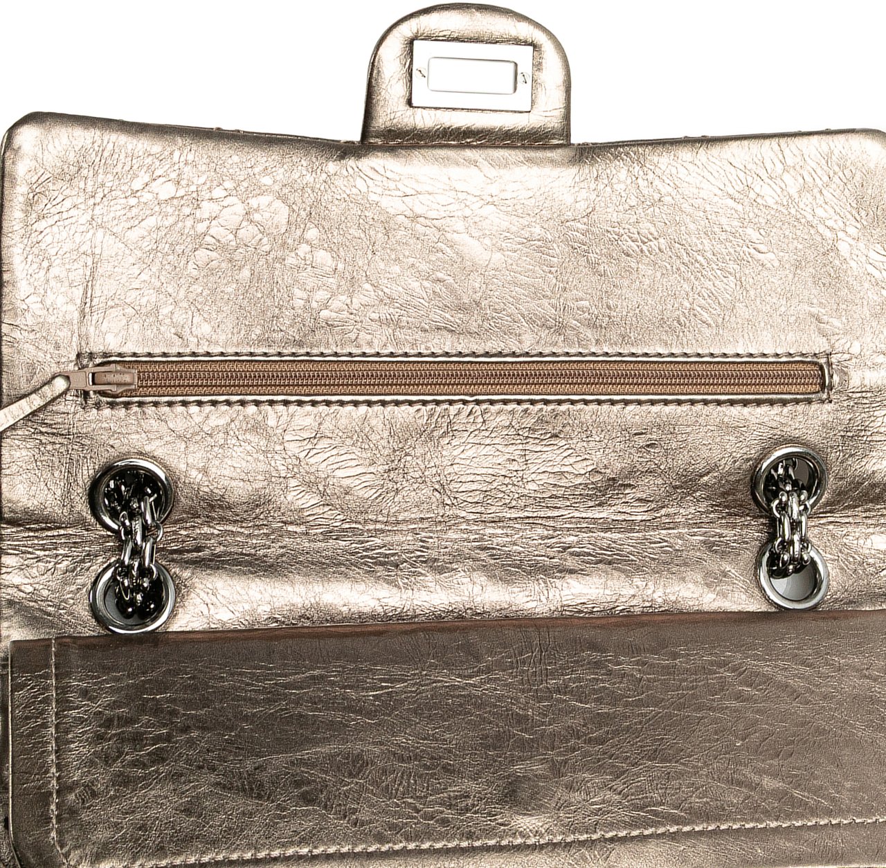 Chanel Reissue 2.55 Aged Metallic Calfskin Double Flap 225 Bruin