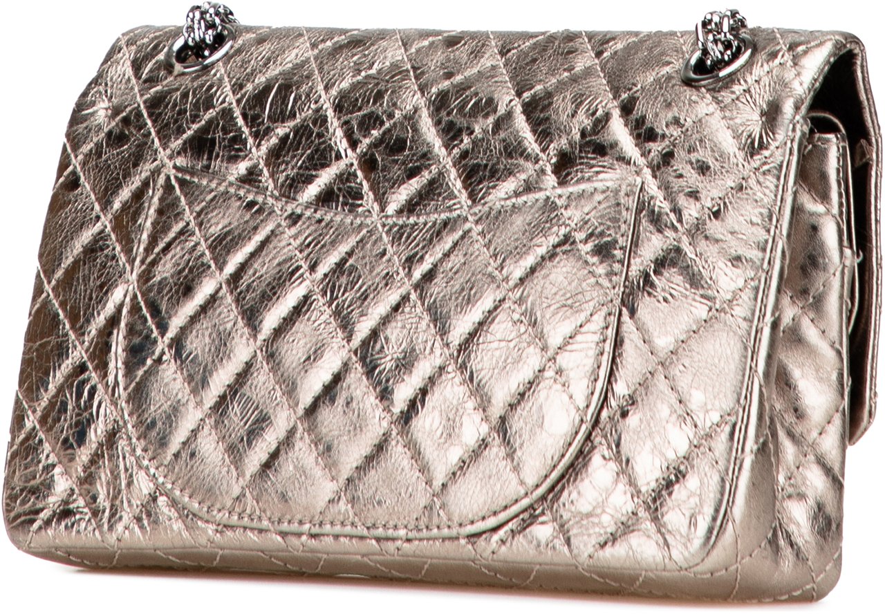 Chanel Reissue 2.55 Aged Metallic Calfskin Double Flap 225 Bruin
