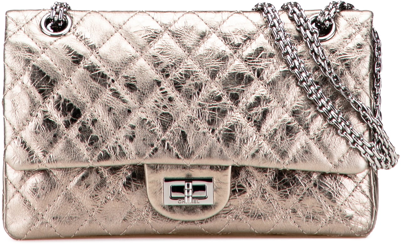Chanel Reissue 2.55 Aged Metallic Calfskin Double Flap 225 Bruin