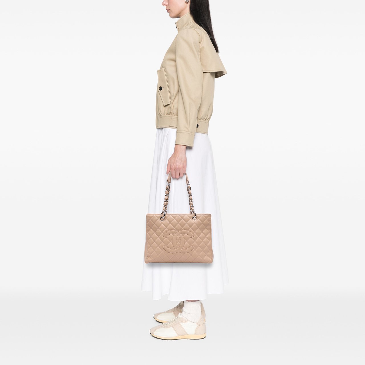 Chanel Caviar Grand Shopping Tote Bruin