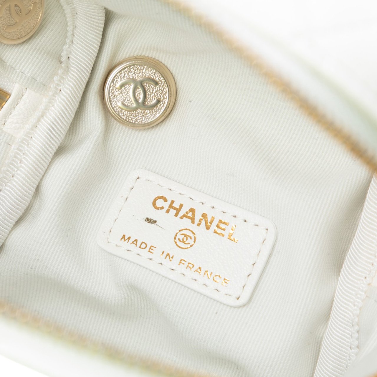 Chanel Quilted Lambskin Cube Chain Wristlet Case Wit