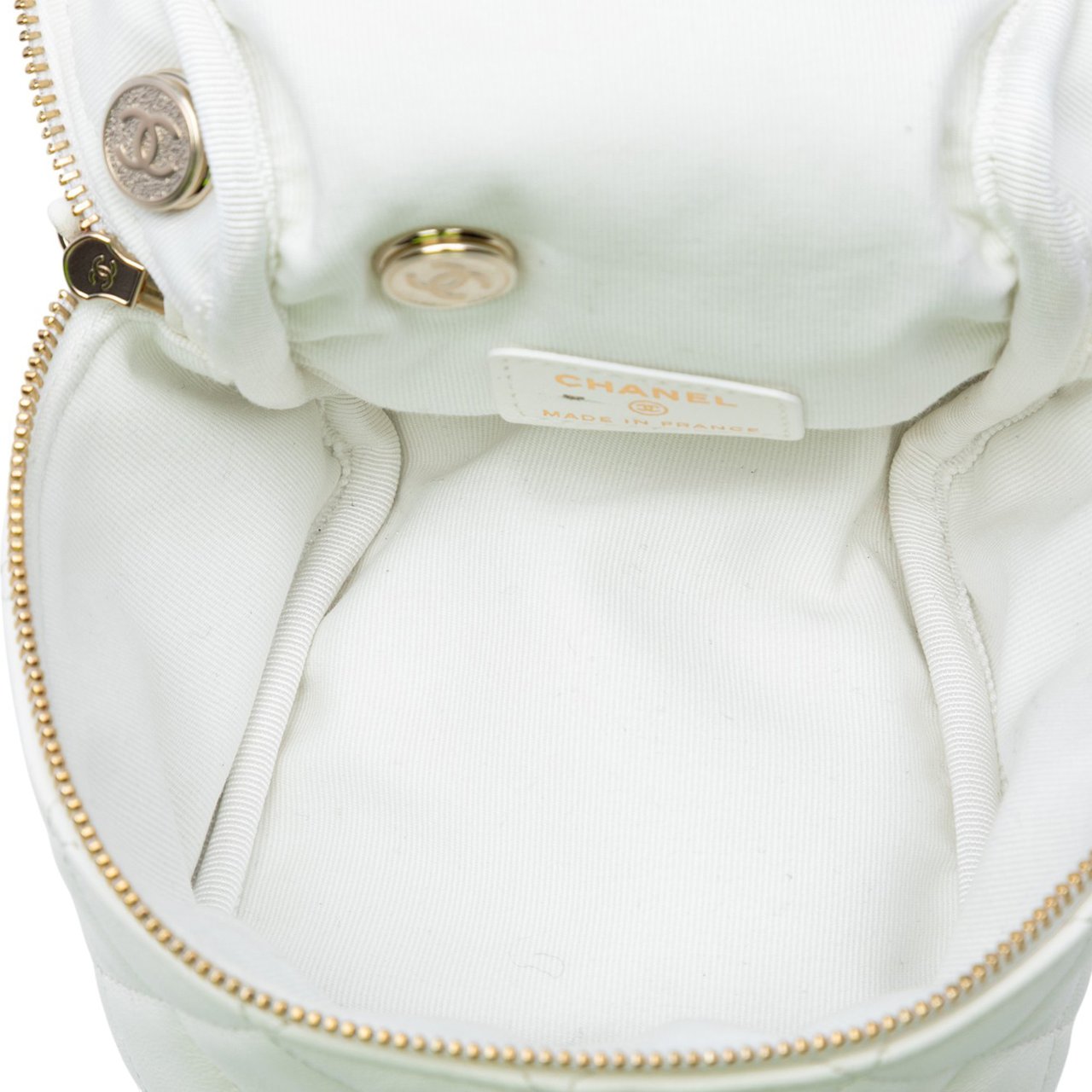 Chanel Quilted Lambskin Cube Chain Wristlet Case Wit