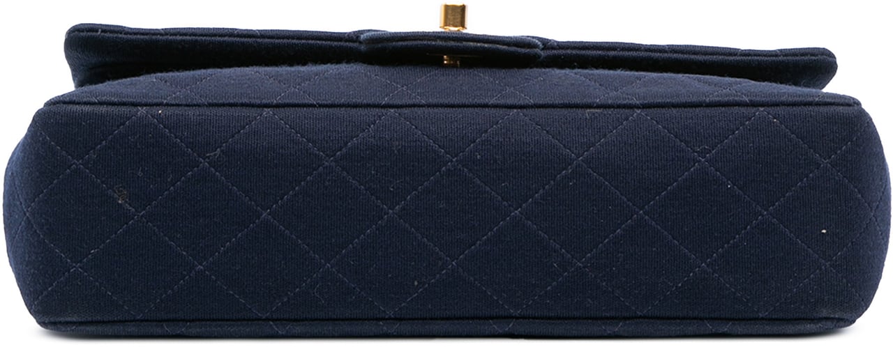 Chanel Medium Classic Jersey Double Flap Blauw