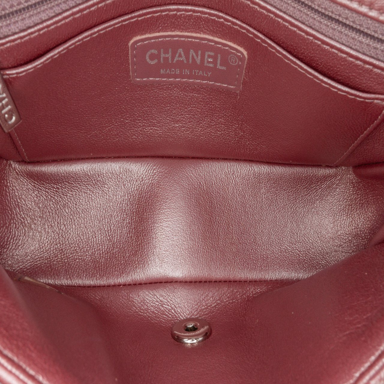 Chanel Mini Rectangular Classic Iridescent Lambskin Single Flap Roze