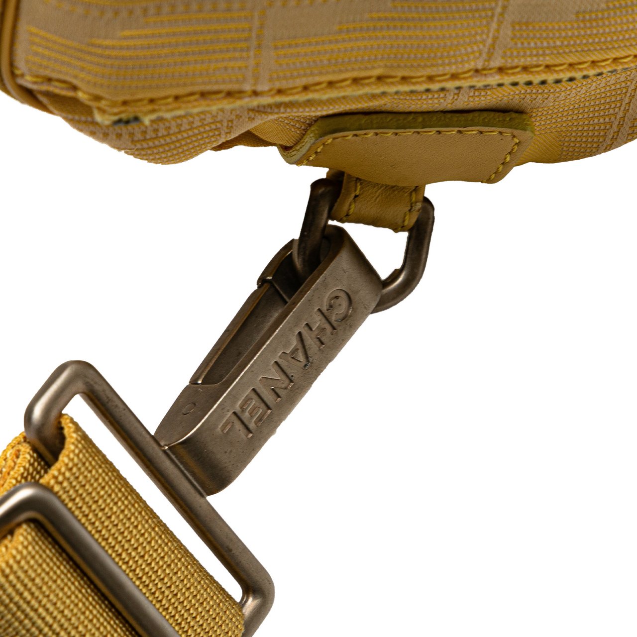 Chanel New Travel Line Nylon Barrel Shoulder Bag Geel
