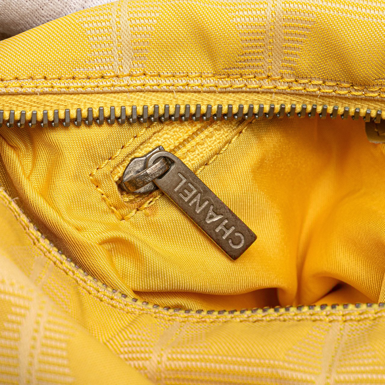 Chanel New Travel Line Nylon Barrel Shoulder Bag Geel
