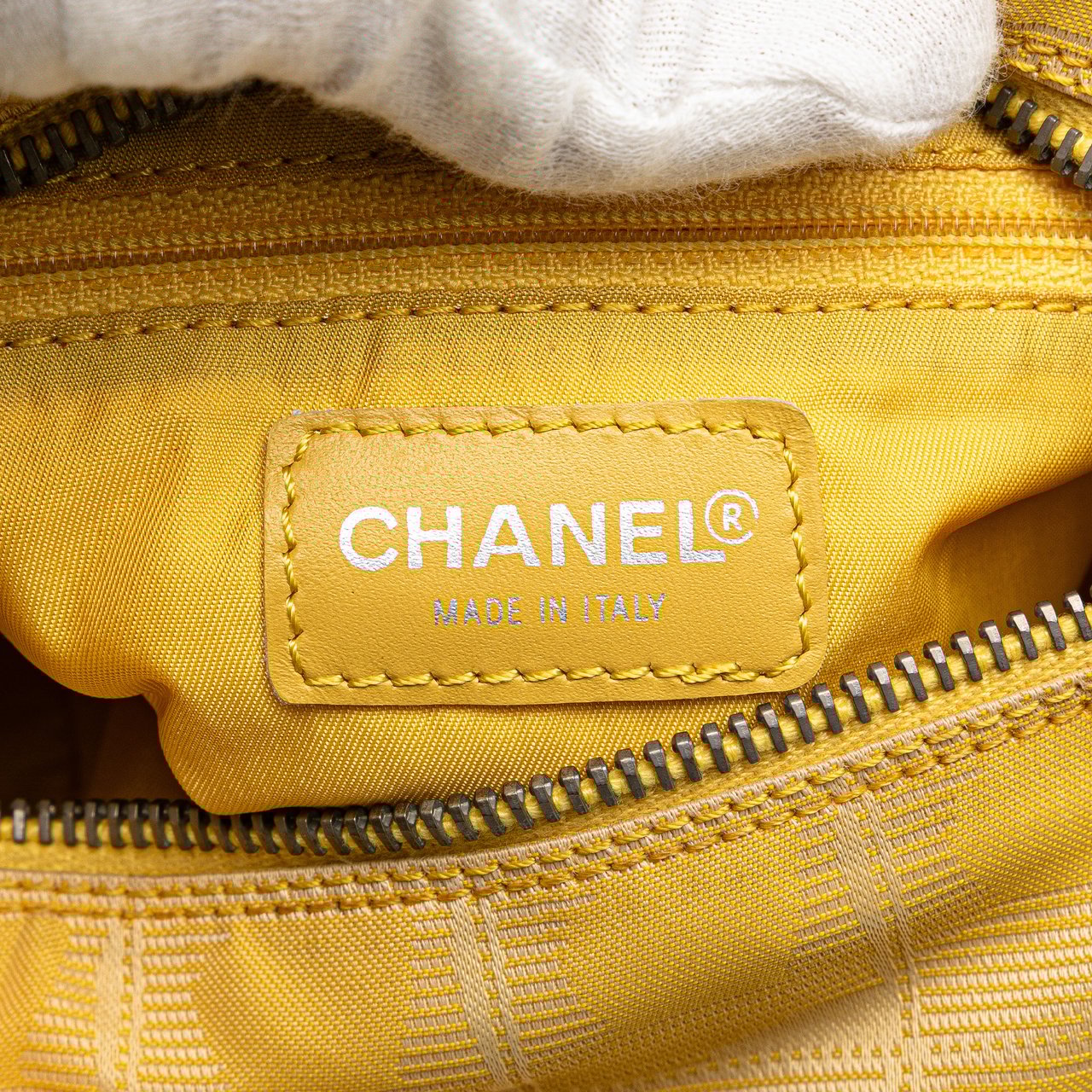Chanel New Travel Line Nylon Barrel Shoulder Bag Geel