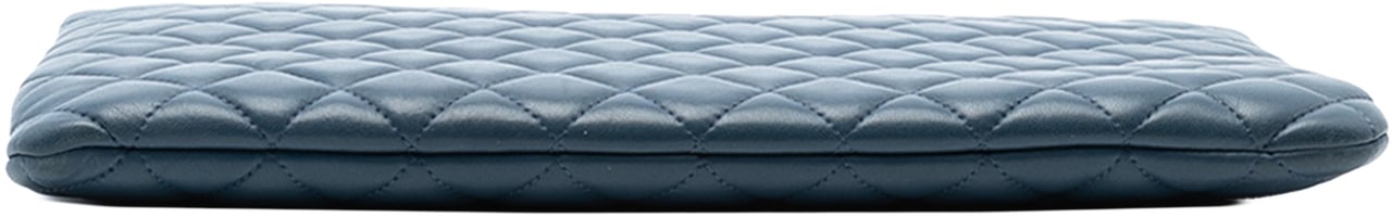Chanel Large Quilted Lambskin La Habana O Case Clutch Blauw