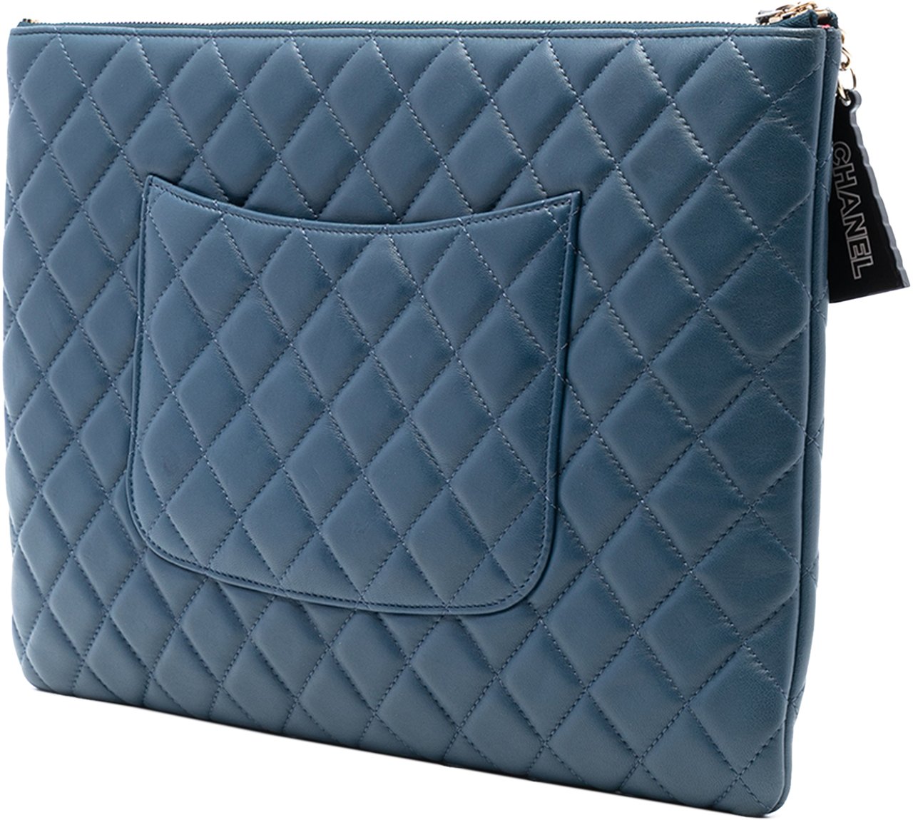 Chanel Large Quilted Lambskin La Habana O Case Clutch Blauw