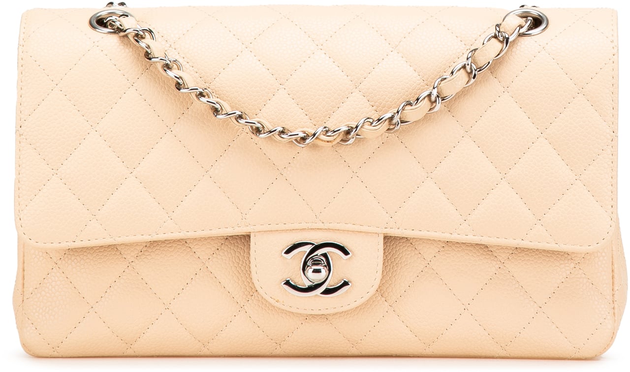 Chanel Medium Classic Caviar Double Flap Bruin