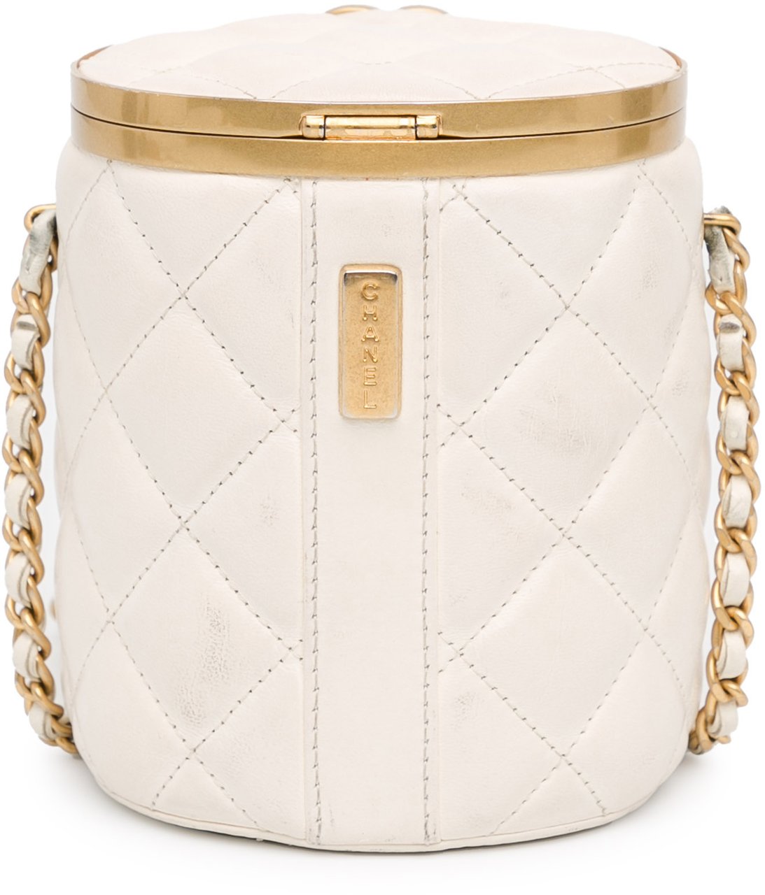 Chanel Small Quilted Lambskin Crown Box Bag Wit