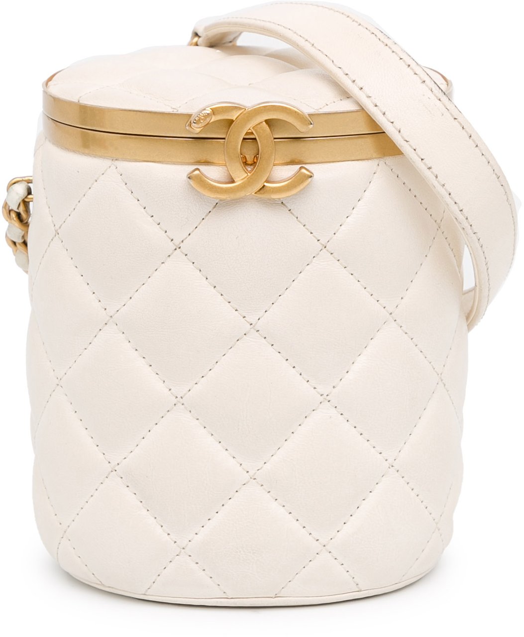 Chanel Small Quilted Lambskin Crown Box Bag Wit