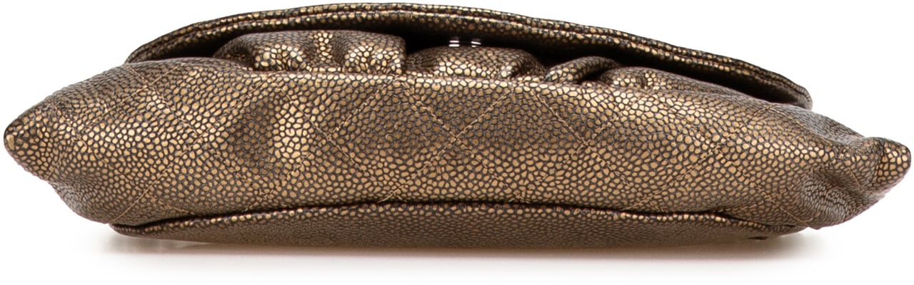 Chanel CC Metallic Caviar Half Moon Wallet on Chain Goud