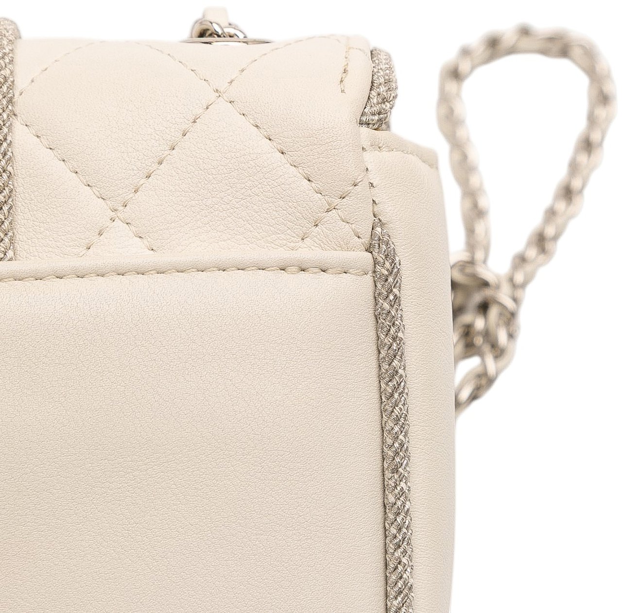 Chanel Mini Quilted Lambskin and Metallic Trim Elementary Chic Flap Wit