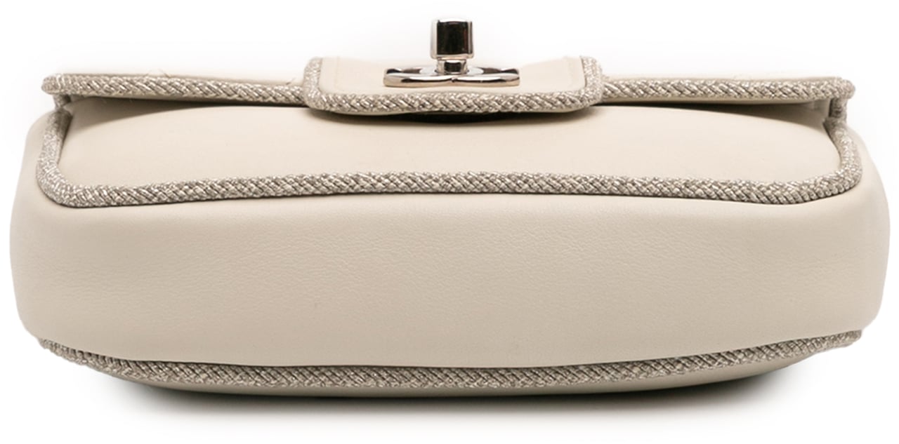 Chanel Mini Quilted Lambskin and Metallic Trim Elementary Chic Flap Wit