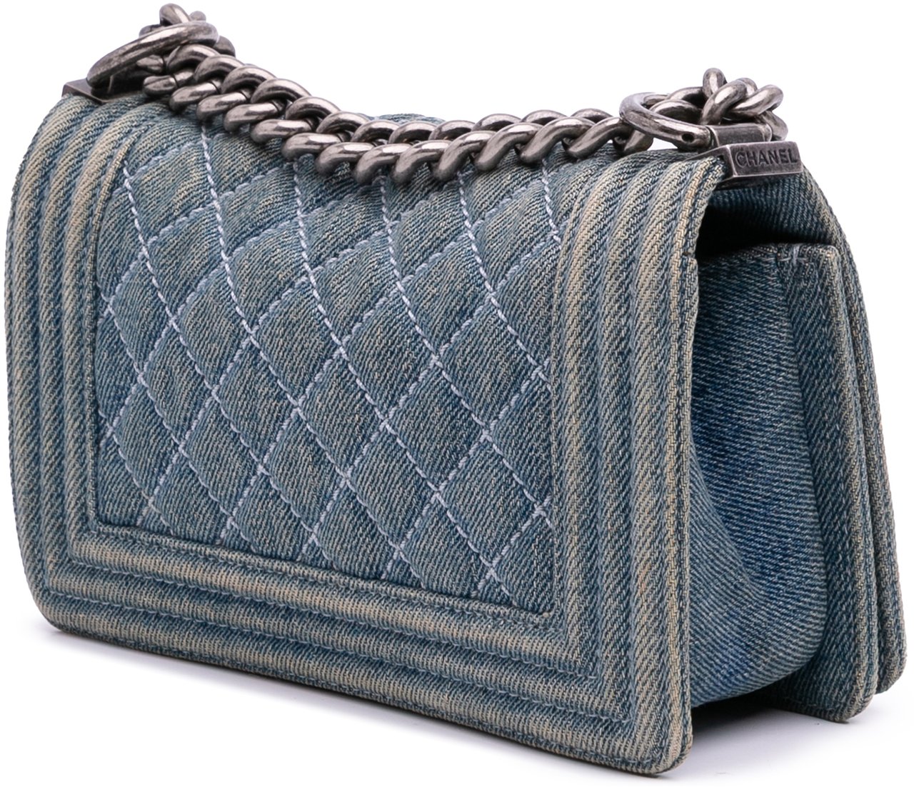 Chanel Small Quilted Denim Boy Flap Blauw