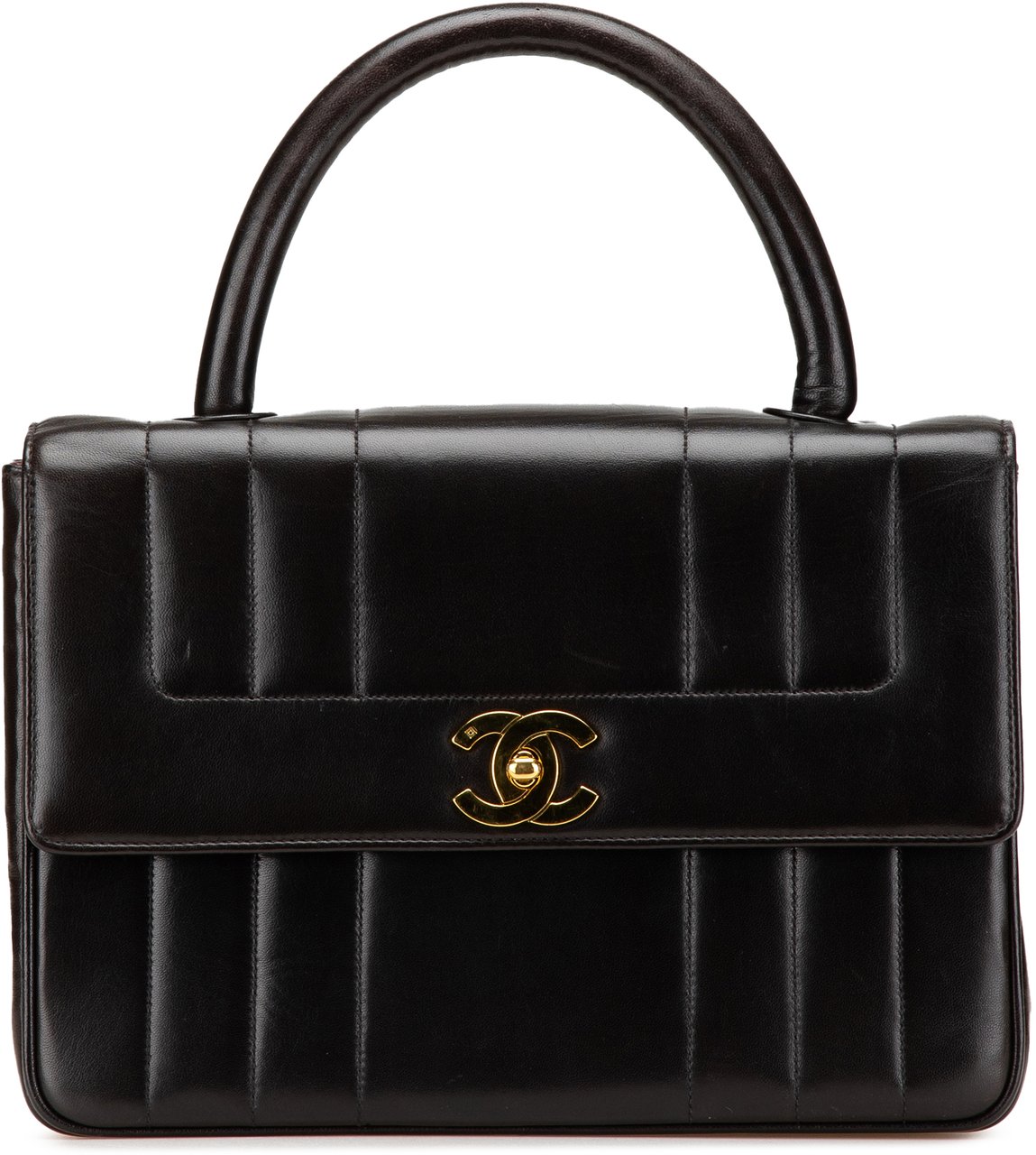 Chanel Lambskin Mademoiselle Kelly Top Handle Bag Zwart