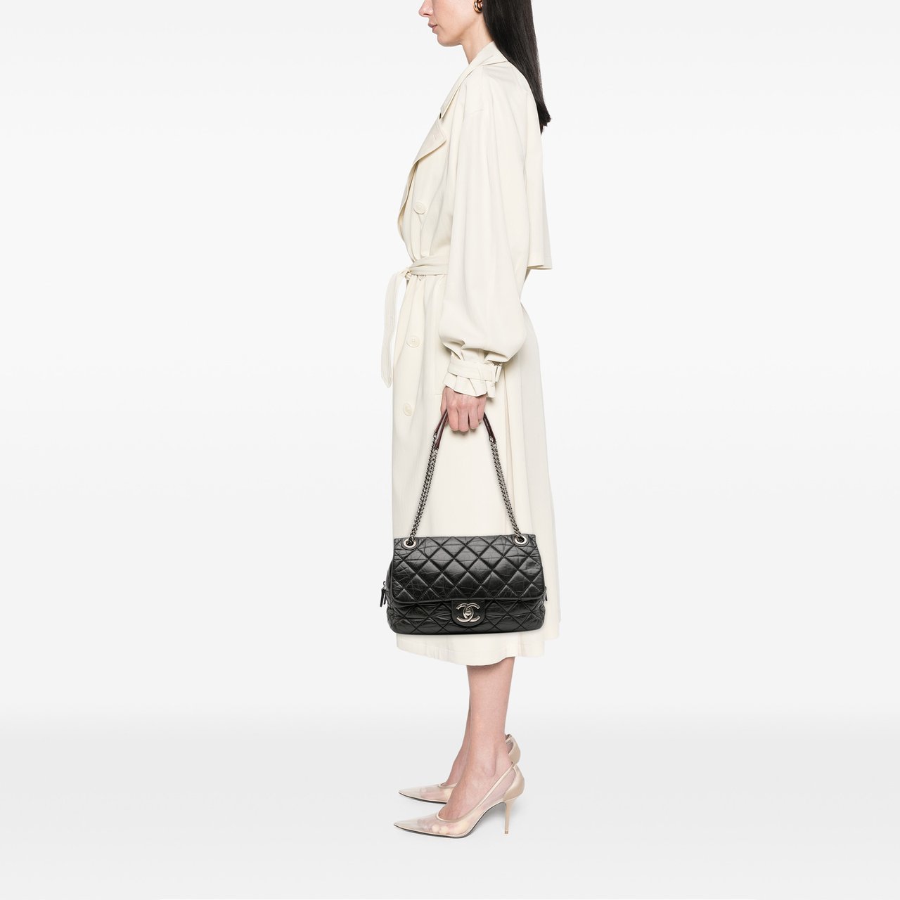 Chanel Jumbo Quilted Aged Calfskin Portobello Flap Zwart