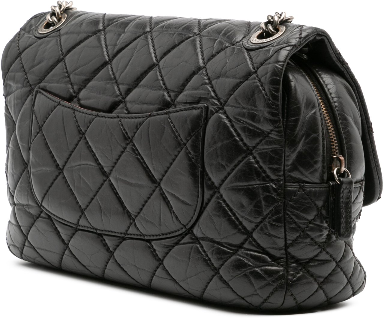 Chanel Jumbo Quilted Aged Calfskin Portobello Flap Zwart