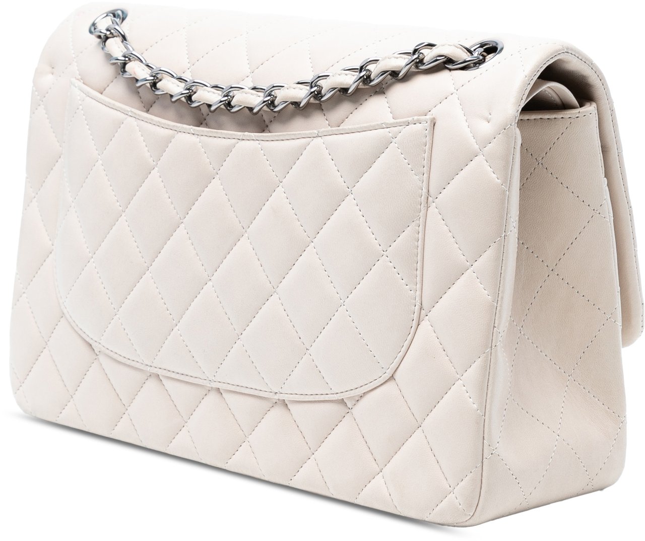 Chanel Jumbo Classic Lambskin Double Flap Wit