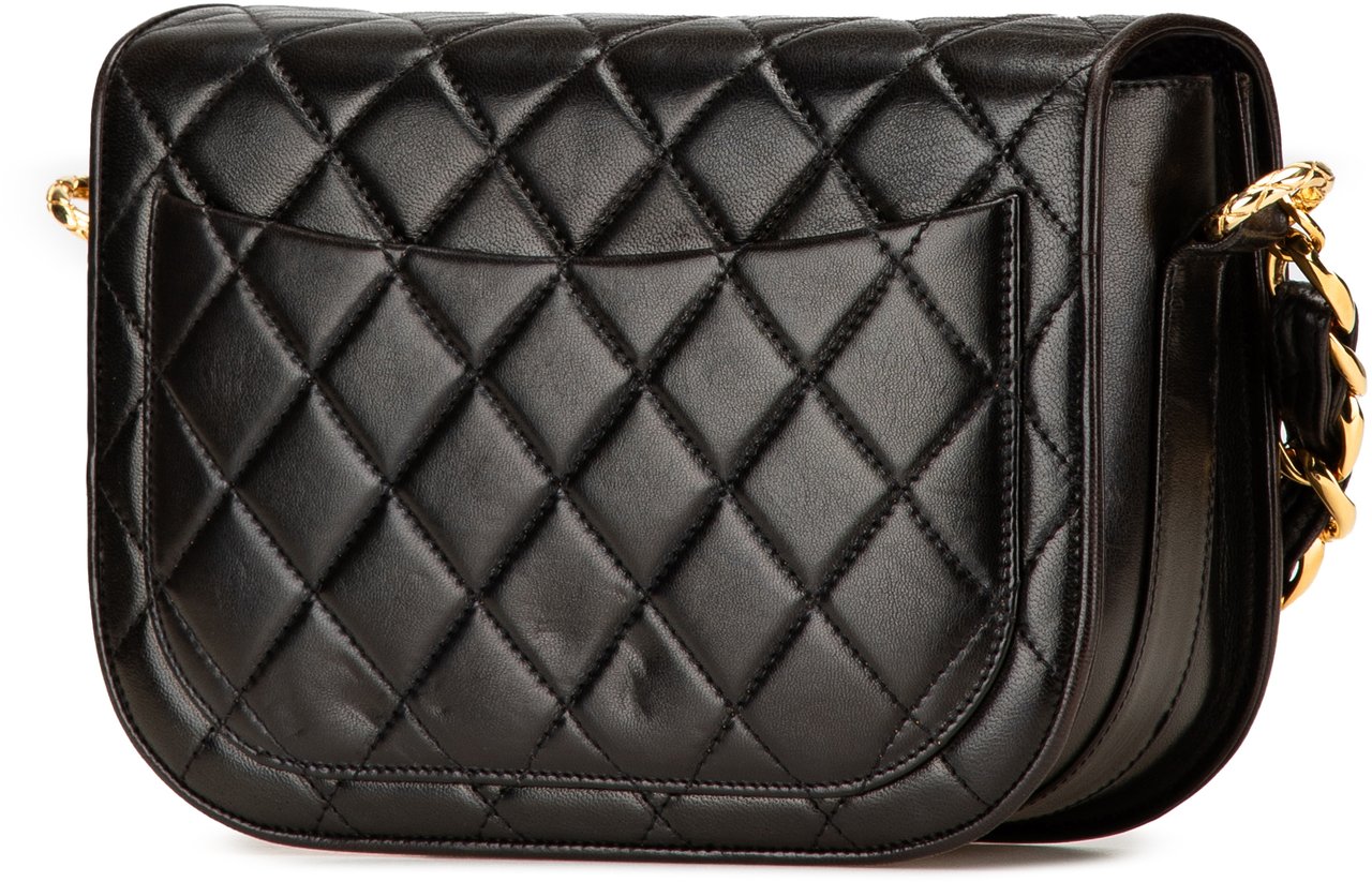 Chanel CC Quilted Lambskin Chain Flap Zwart