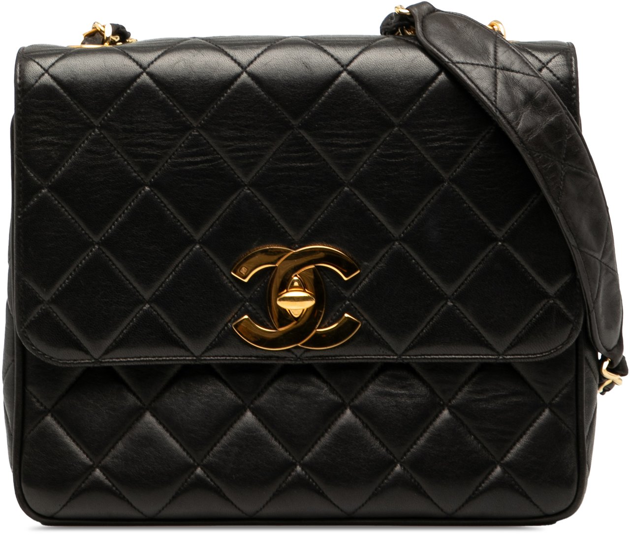 Chanel Quilted Lambskin XL Square Flap Zwart
