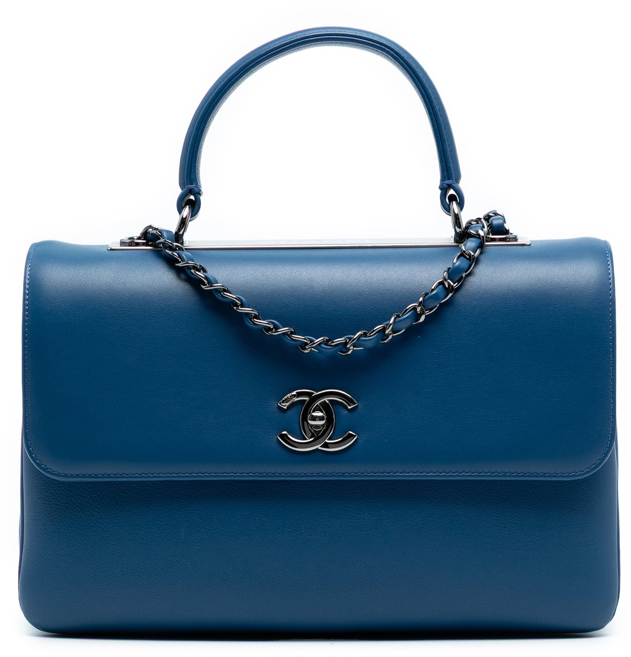 Chanel Medium Lambskin Trendy CC Top Handle Bag Blauw