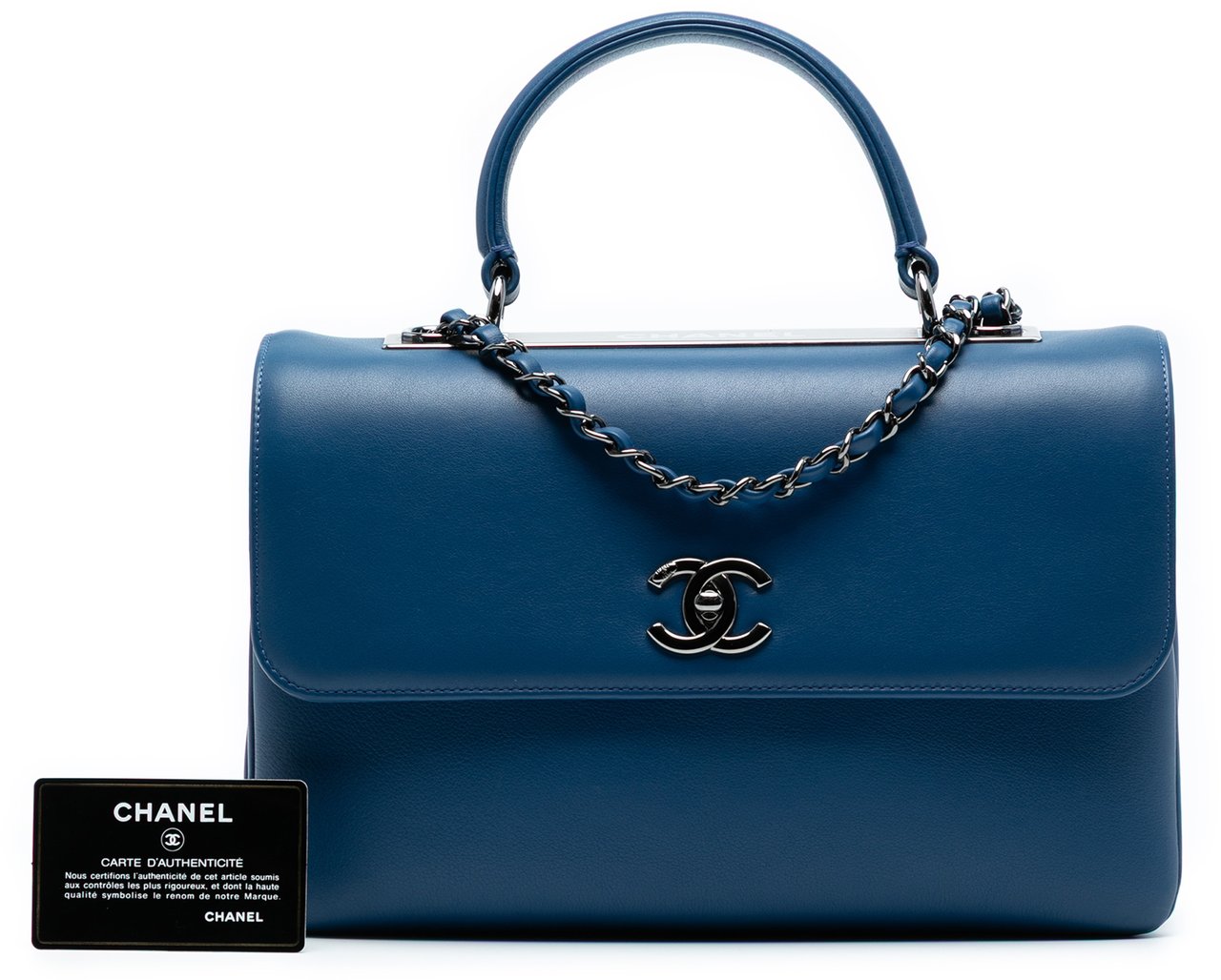 Chanel Medium Lambskin Trendy CC Top Handle Bag Blauw