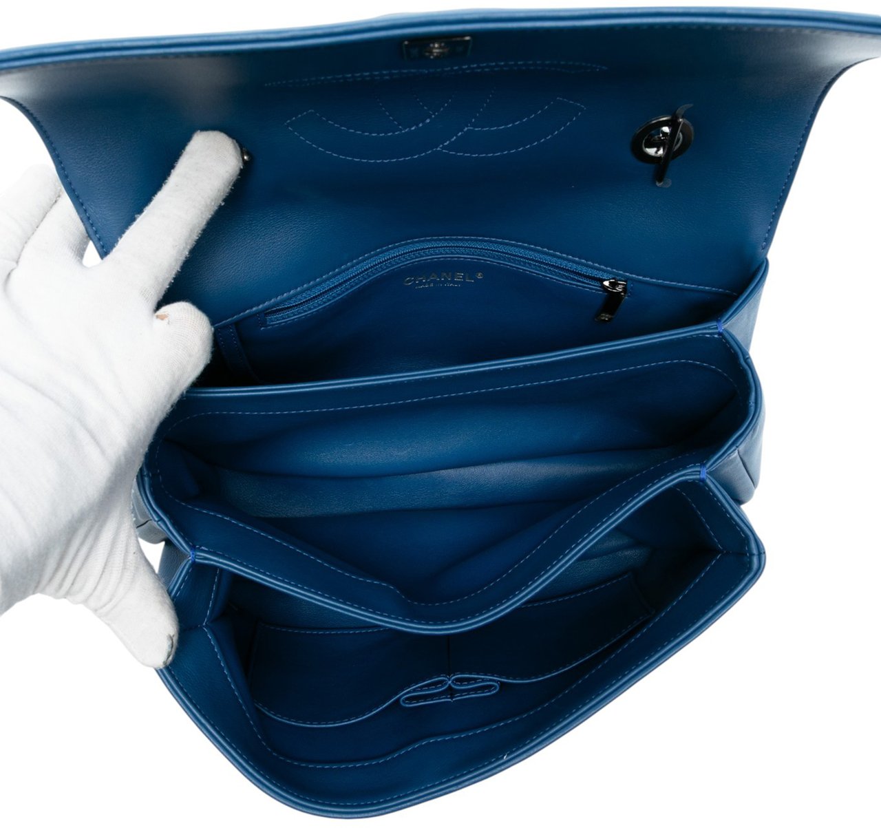 Chanel Medium Lambskin Trendy CC Top Handle Bag Blauw