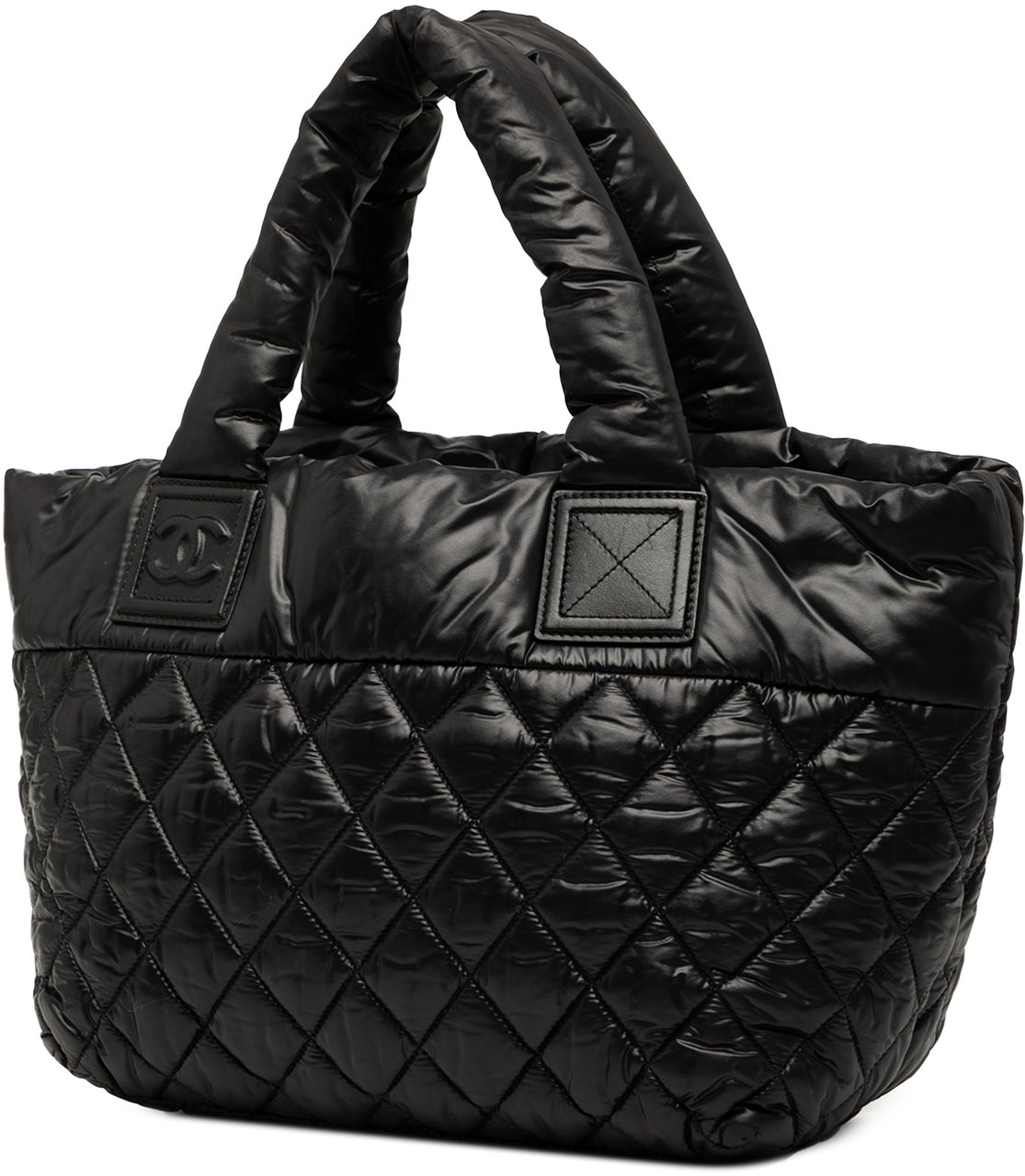 Chanel Small Quilted Nylon Coco Cocoon Tote Zwart