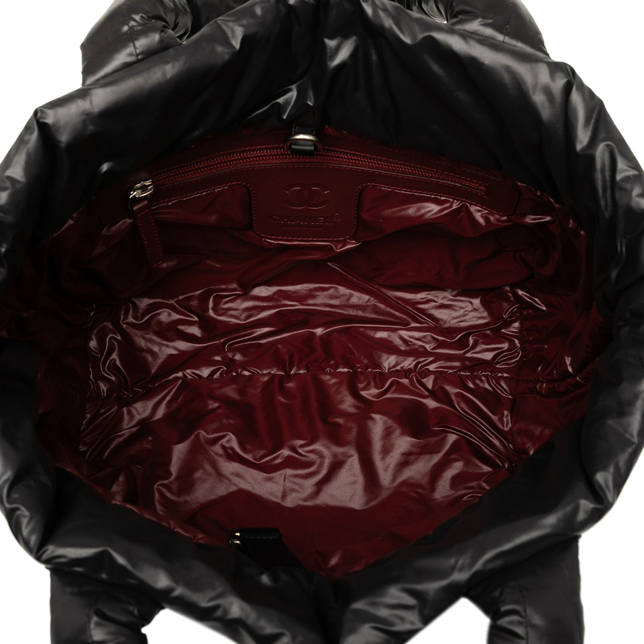 Chanel Small Quilted Nylon Coco Cocoon Tote Zwart