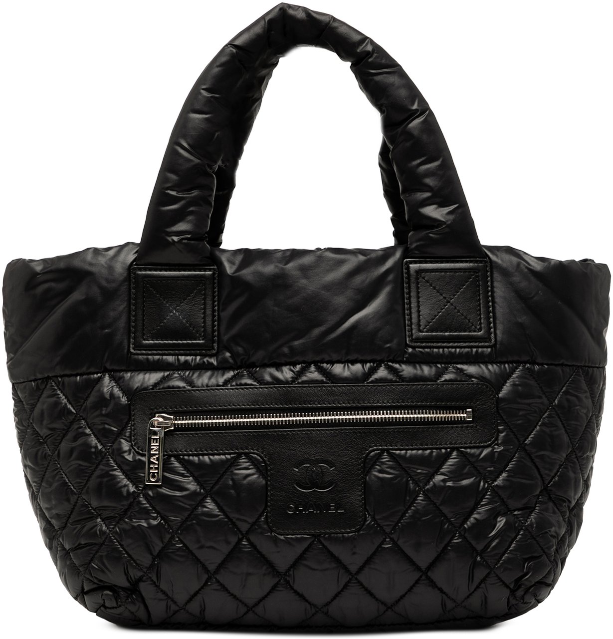 Chanel Small Quilted Nylon Coco Cocoon Tote Zwart