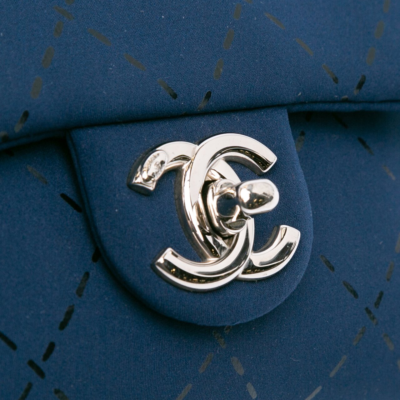 Chanel Classic Jersey Single Flap Blauw
