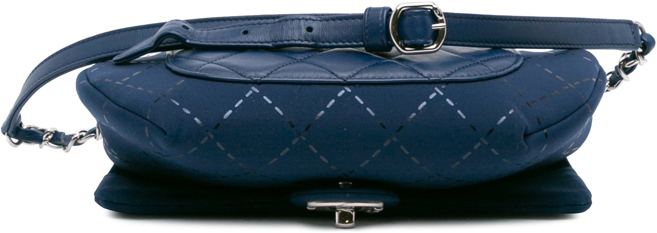 Chanel Classic Jersey Single Flap Blauw