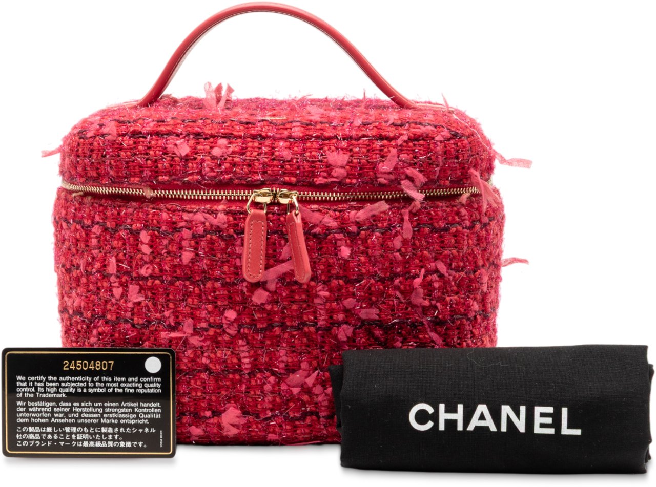 Chanel Tweed Vanity Bag Roze